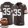 Browns #35 Brian Duncan DAWG POUND Dog Head logo Jersey -Brown