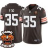 Browns #35 Galen Fiss DAWG POUND Dog Head logo Jersey -Brown