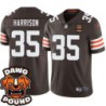 Browns #35 Jerome Harrison DAWG POUND Dog Head logo Jersey -Brown