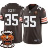 Browns #35 Bo Scott DAWG POUND Dog Head logo Jersey -Brown