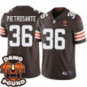 Browns #36 Nick Pietrosante DAWG POUND Dog Head logo Jersey -Brown