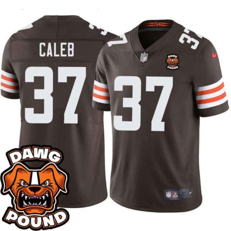 Browns #37 Jamie Caleb DAWG POUND Dog Head logo Jersey -Brown