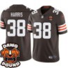 Browns #38 Odie Harris DAWG POUND Dog Head logo Jersey -Brown