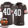 Browns #40 Jermaine Carter Jr. DAWG POUND Dog Head logo Jersey -Brown