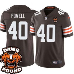 Browns #40 Preston Powell DAWG POUND Dog Head logo Jersey -Brown