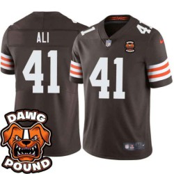 Browns #41 Charles Ali DAWG POUND Dog Head logo Jersey -Brown