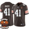 Browns #41 Tony Baker DAWG POUND Dog Head logo Jersey -Brown