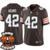 Browns #42 Chet Adams DAWG POUND Dog Head logo Jersey -Brown