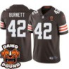 Browns #42 Morgan Burnett DAWG POUND Dog Head logo Jersey -Brown