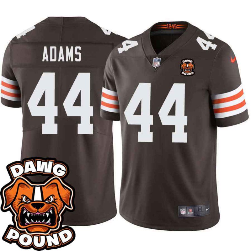 Browns #44 Stefon Adams DAWG POUND Dog Head logo Jersey -Brown