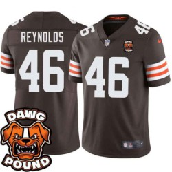 Browns #46 Billy Reynolds DAWG POUND Dog Head logo Jersey -Brown