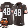 Browns #48 Ray Agnew DAWG POUND Dog Head logo Jersey -Brown