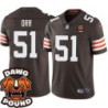 Browns #51 Shantee Orr DAWG POUND Dog Head logo Jersey -Brown