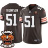 Browns #51 Chaun Thompson DAWG POUND Dog Head logo Jersey -Brown