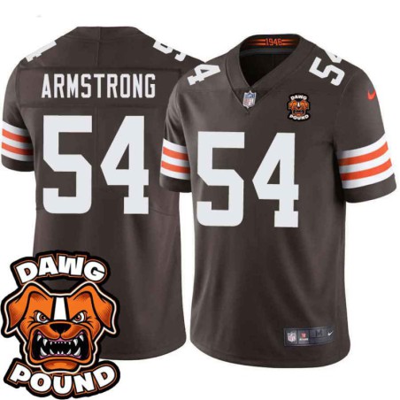 Browns #54 Quincy Armstrong DAWG POUND Dog Head logo Jersey -Brown