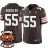 Browns #55 Rahim Abdullah DAWG POUND Dog Head logo Jersey -Brown