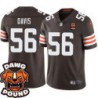 Browns #56 Tae Davis DAWG POUND Dog Head logo Jersey -Brown