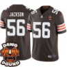 Browns #56 Robert Jackson DAWG POUND Dog Head logo Jersey -Brown