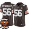 Browns #56 Don Steinbrunner DAWG POUND Dog Head logo Jersey -Brown