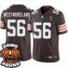 Browns #56 Eric Westmoreland DAWG POUND Dog Head logo Jersey -Brown