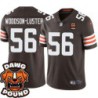 Browns #56 Xavier Woodson-Luster DAWG POUND Dog Head logo Jersey -Brown