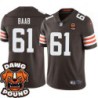 Browns #61 Mike Baab DAWG POUND Dog Head logo Jersey -Brown