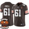 Browns #61 Joe Bob Isbell DAWG POUND Dog Head logo Jersey -Brown