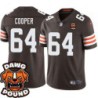 Browns #64 Jonathan Cooper DAWG POUND Dog Head logo Jersey -Brown