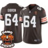 Browns #64 Abe Gibron DAWG POUND Dog Head logo Jersey -Brown