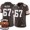 Browns #67 Justin McCray DAWG POUND Dog Head logo Jersey -Brown