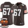 Browns #67 Mike Morris DAWG POUND Dog Head logo Jersey -Brown