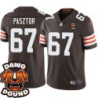 Browns #67 Austin Pasztor DAWG POUND Dog Head logo Jersey -Brown