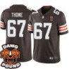 Browns #67 Chris Thome DAWG POUND Dog Head logo Jersey -Brown