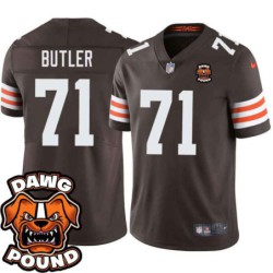 Browns #71 Kelly Butler DAWG POUND Dog Head logo Jersey -Brown