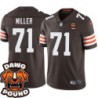 Browns #71 Matt Miller DAWG POUND Dog Head logo Jersey -Brown