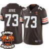 Browns #73 Herman Arvie DAWG POUND Dog Head logo Jersey -Brown