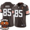 Browns #85 Sam Aiken DAWG POUND Dog Head logo Jersey -Brown