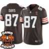 Browns #87 Andre' Davis DAWG POUND Dog Head logo Jersey -Brown