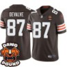 Browns #87 Seth Devalve DAWG POUND Dog Head logo Jersey -Brown