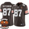 Browns #87 Tom Hutchinson DAWG POUND Dog Head logo Jersey -Brown