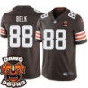 Browns #88 Rocky Belk DAWG POUND Dog Head logo Jersey -Brown