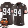 Browns #94 Bryan Cox Jr. DAWG POUND Dog Head logo Jersey -Brown