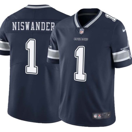 Cowboys #1 Hunter Niswander Vapor Limited Jersey -Navy