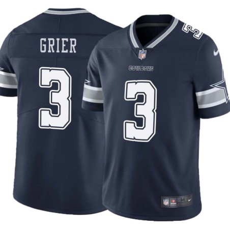 Cowboys #3 Will Grier Vapor Limited Jersey -Navy