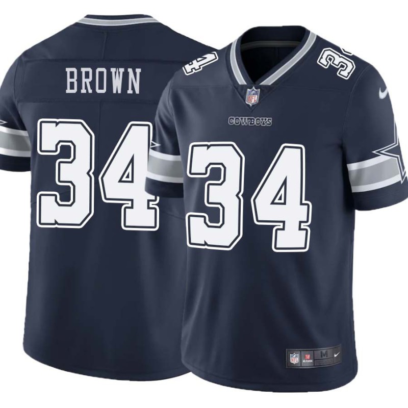 Cowboys #34 Larry Brown Vapor Limited Jersey -Navy