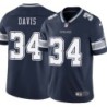 Cowboys #34 Malik Davis Vapor Limited Jersey -Navy