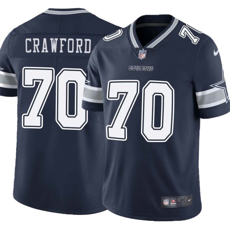 Cowboys #70 Tyrone Crawford Vapor Limited Jersey -Navy