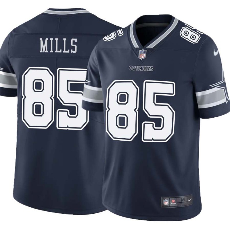 Cowboys #85 Ernie Mills Vapor Limited Jersey -Navy