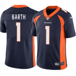 Connor Barth #1 Broncos Navy Jersey