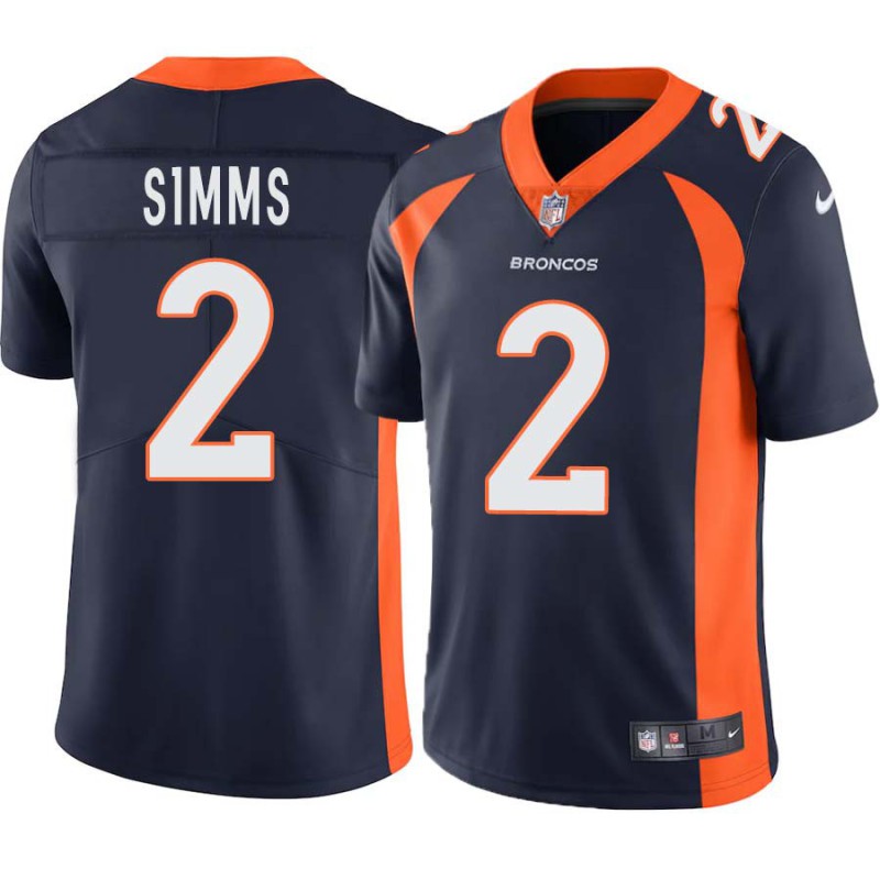 Chris Simms #2 Broncos Navy Jersey